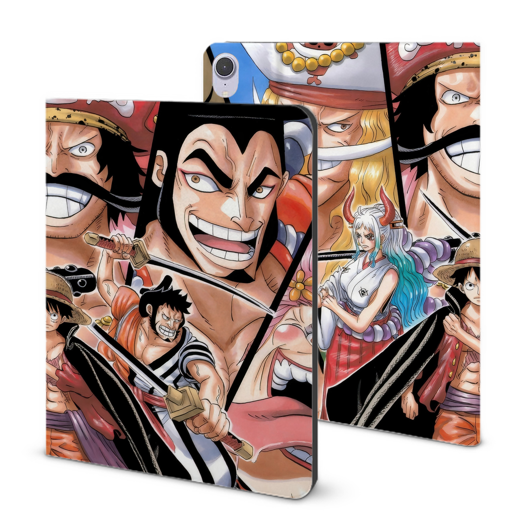 （画像用） ワンピース ONE PIECE IPad ケース ブック型 PUレザー TPU 耐衝撃 軽量 薄型 ペン収納なし 全面保護 IPad 各モデル対応